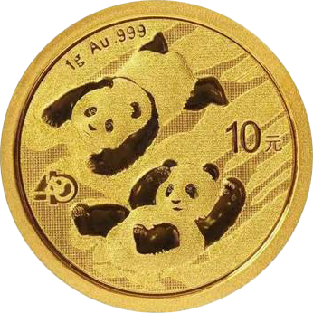 Vorderseite Goldmünze 1 Gramm China Panda 2022, der Hersteller China Mint / China Gold Coin Inc./ Shanghai Mint