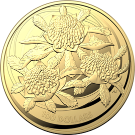 1 oz Gold Wildflowers of Australia Waratah 2022