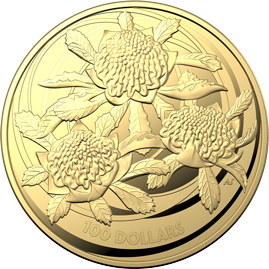 1 oz Gold Wildflowers of Australia Waratah 2022