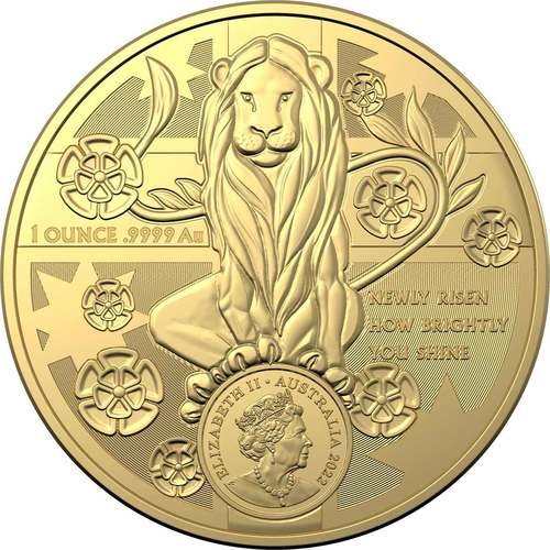 Vorderseite Goldmünze 1 Unze Coat of Arms 2022 New South Wales, der Hersteller Royal Australian Mint