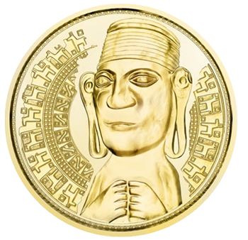 Vorderseite Goldmünze 1/2 Unze 100 Euro Der Goldschatz der Inka 2021 - Polierte Platte, der Hersteller Münze Österreich