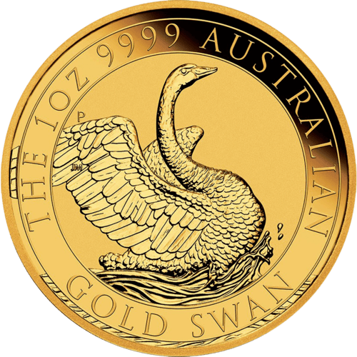 Vorderseite Goldmünze 1 Unze Australien Schwan 2020, der Hersteller Perth Mint Australia