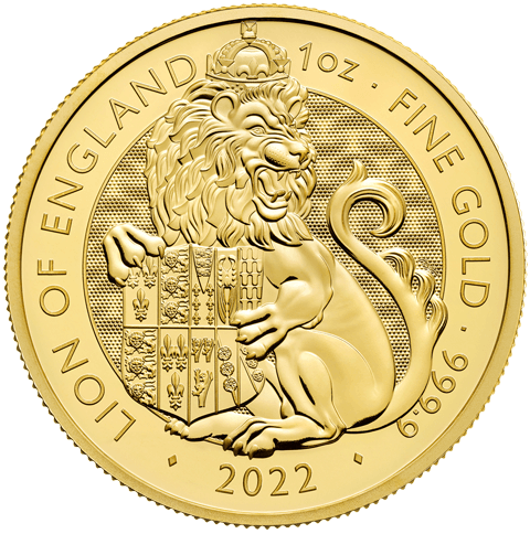 1 oz Gold Royal Tudor Beasts 2022 Lion of England