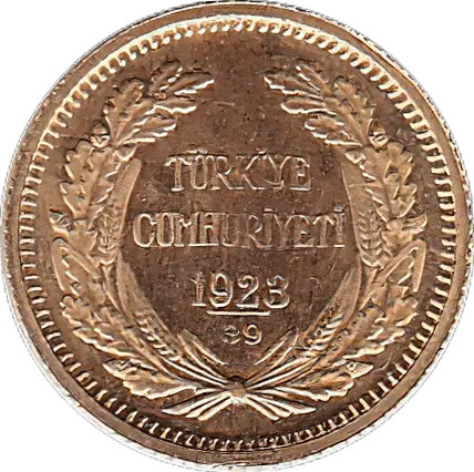 Rückseite Goldmünze 3,31 Gramm Türkei 50 Kurush Piaster, der Hersteller Diverse Münzprägestätten