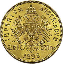 8 Florin Goldgulden aus Österreich Wert