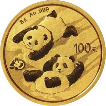 Vorderseite Goldmünze 8 Gramm China Panda 2022, der Hersteller China Mint / China Gold Coin Inc./ Shanghai Mint 