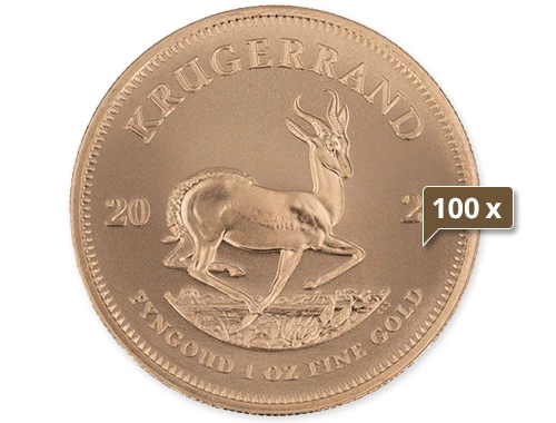 100 x 1 Unze Gold Krügerrand 2024