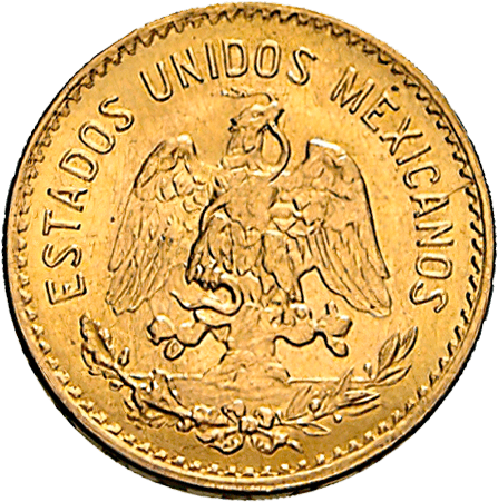 Mexiko Centenario 5 Pesos Wertseite