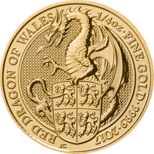 1/4 Unze Gold The Queen´s Beasts - Red Dragon of Wales 2017