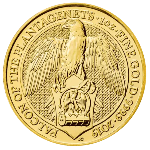 goldmunzen queen s beasts 2019 falcon of the plantagenets 1oz rs5e21a82c4d1a9