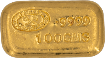 100 g Goldbarren Johnson Matthey gegossen