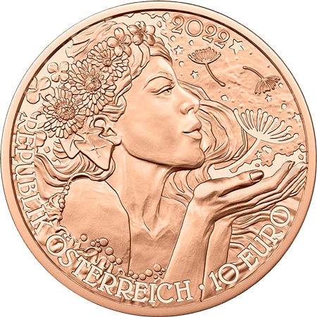 Dandelion 2022 With the language of flowers copper coin