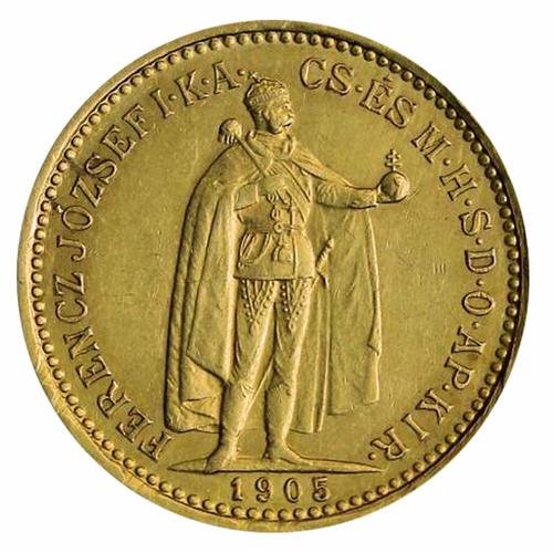 3,05 g Gold 10 Kronen Ungarn Vorderseite