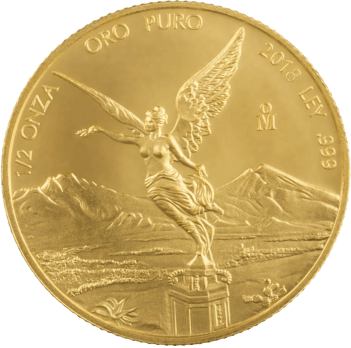 Vorderseite Goldmünze 1/2 Unze Gold Mexiko Libertad, der Hersteller Casa de Monada de México