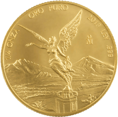 Vorderseite Goldmünze 1/4 Unze Mexiko Libertad diverse Jahrgänge, der Hersteller Casa de Moneda de México