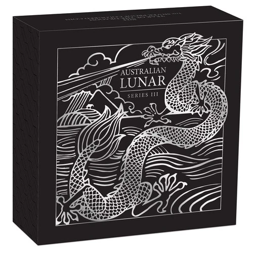 1 Unze Silber Lunar III Drache 2024 - Polierte Platte (differenzbesteuert)