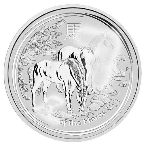 1 kg Silber Lunar angelaufen