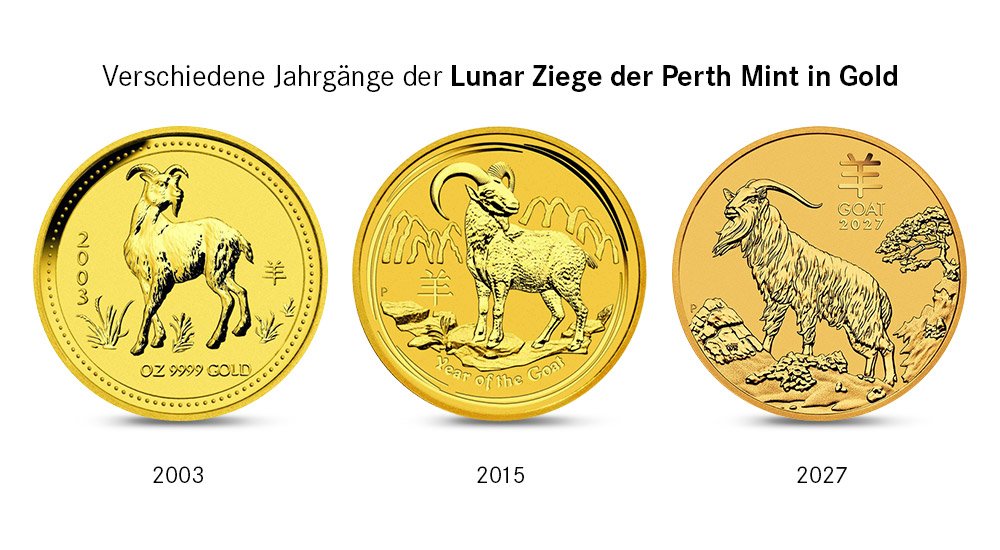 1/10 Unze Gold Lunar III Ziege 2027 1/10 Unze Gold Lunar III Ziege 2027
