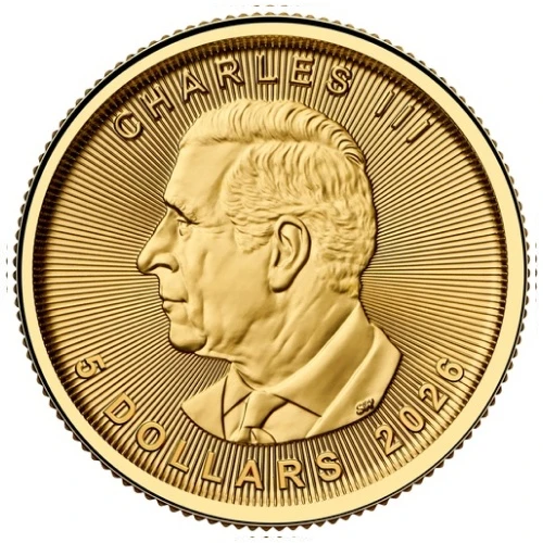 1/10 Unze Gold Maple Leaf 2026 Wertseite