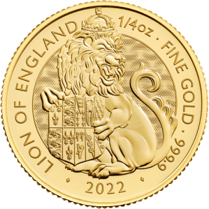 1/4 oz Gold Royal Tudor Beasts 2022 Lion of England