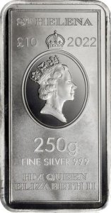 250 g Silber Münzbarren St. Helena 2022