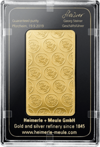 100 g Gold Heimerle und Meule Barren