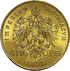 4 Florin Goldgulden aus Österreich Wert