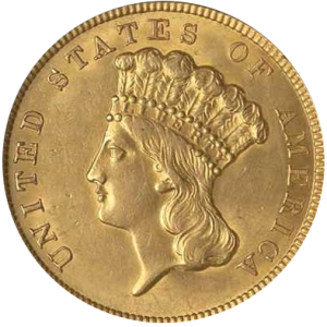 Indian Princess Head USA 3 Dollar Goldmünze