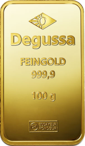 100 g Goldbarren Degussa