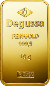 10 g Goldbarren Degussa