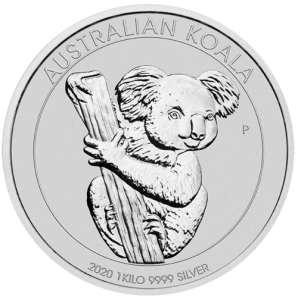 Vorderseite 1 kg Silber Australian Koala 2020 von Hersteller Perth Mint Australien