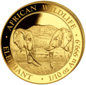 Gold Somalia Elefant 2020 Motiv