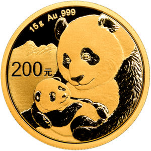 Vorderseite 15 g Gold China Panda 2019 