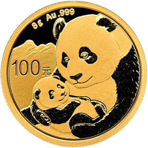 Vorderseite 8 g Gold China Panda 2019 
