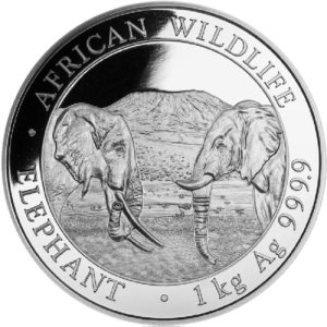 Vorderseite 1 kg Silber Somalia Elefant 2020 von Hersteller Geiger Edelmetalle AG