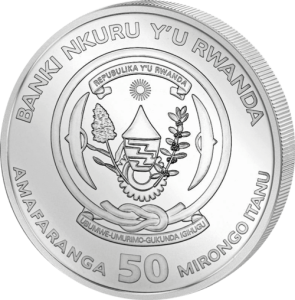 Rückseite und Rand der 1 Unze Silber Ruanda Pelikan 2022 von Hersteller  Diverse Münzprägestätten