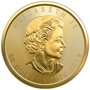 Rückseite 1 Unze Gold Maple Leaf 40th Anniversary 2019, von dem Hersteller Royal Canadian Mint