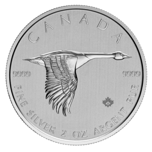 Vorderseite der 2 Unzen Silber Kanada Gans 2020 von Hersteller Royal Canadian Mint