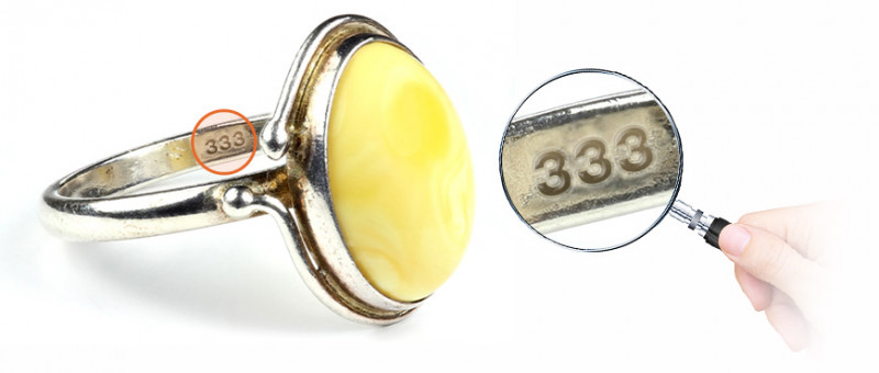Darstellung Punze Ring 333 Gold