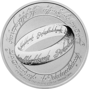Vorderseite der 1 Unze Silber Herr der Ringe - Der eine Ring 2021 von Hersteller New Zealand Mint