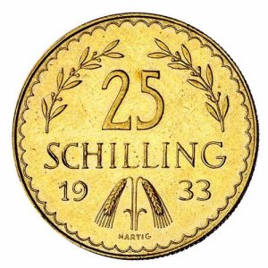 25 Schilling Gold Österreich Motiv