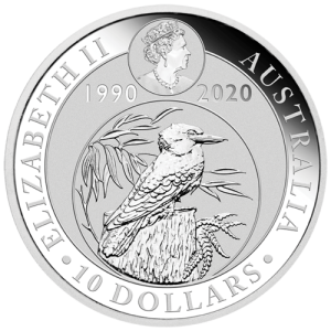Rückseite der 10 Unzen Silber Kookaburra 2020 von Hersteller Perth Mint