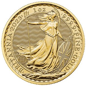 1 Unze Gold Britannia 2023 Charles III. mit Krone Vorderseite 