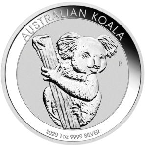 Vorderseite der 1 Unze Silber Australian Koala 2020 von Hersteller  Perth Mint