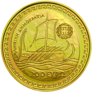 200 Euro Gold Griechenland Herodot 2018 Proof-Qualität Wertseite