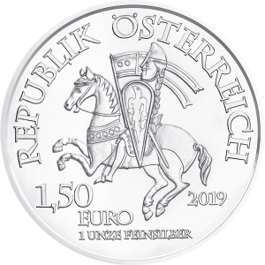 Rückseite der 1 Unze Silber 825 Jahre Münze Wien Leopold V. 2019 von Hersteller Münze Österreich