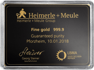 50 x 1 g Gold Combibar Heimerle und Meule RS