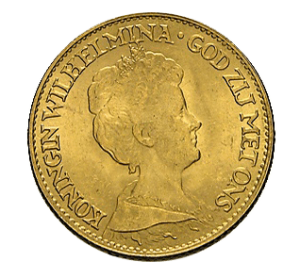 Vorderseite 10 Gulden Goldmünze Niederlande diverse Jahrgänge, von dem Hersteller Koninklijke Nederlandse Munt