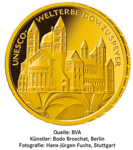  1/2 Unze Gold 100 Euro Deutschland 2019 UNESCO Welterbe - Dom zu Speyer Motivseite