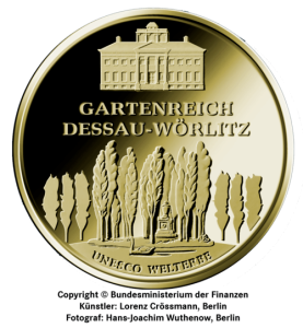 Vorderseite 1/2 oz Gold 100 Euro Deutschland 2013 UNESCO Welterbe - Gartenreich Dessau-Wörlitz 